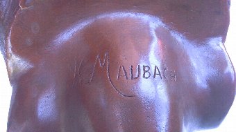 Antique Adophe Maubach - Art Nouveau terracotta bust