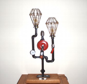 Vintage Retro Steampunk Belly Brace Table Lamp