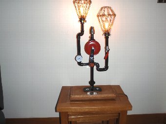 Antique Vintage Retro Steampunk Belly Brace Table Lamp 