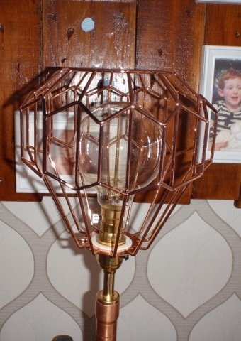 Antique Steampunk Vintage Copper Pipe Light