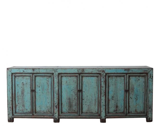 Rustic Blue Long cabinet C.1900