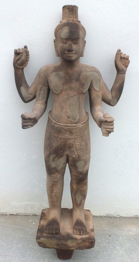 Antique KHMER LOKESHVARA 4 ARMS, BAYON, 12TH CENTURY