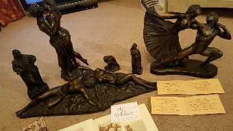Antique Bronze Resin Sculptures by John Letts with certificate 6 Pieces
