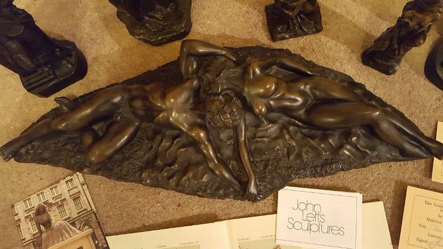 Antique Bronze Resin Sculptures by John Letts with certificate 6 Pieces