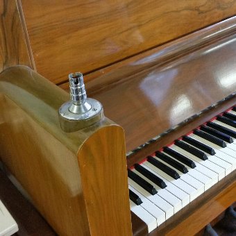 Antique Piano - Berry Walnut Art Deco, Upright Overstrung Lovely Tone Original features