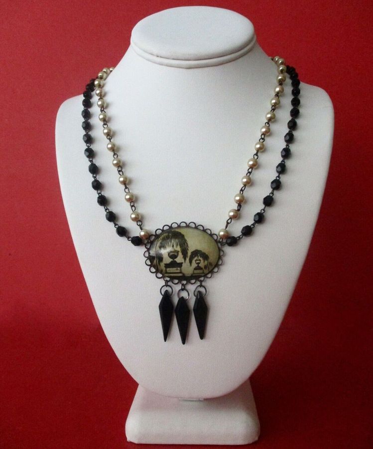 Vintage Victorian-Style Mourning Necklace/Boho/Shabby Chic/Gothic/Steampunk