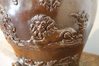 Antique Antique Table Lamps. 2 Stone Ware Spirit Barrel Lamps - Early 19th C
