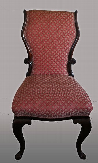 Antique Pair of 19th Century Rosewood Salon or Bedroom Chairs