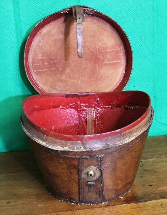 Antique Antique Leather Hat Box