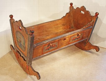 Antique Painted Cradle