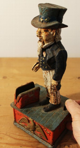 Antique American 'Uncle Sam' money box. Cast Iron.