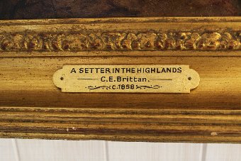 Antique Antique, Victorian, Oil, Painting. Irish Setter. Gun Dog. 
