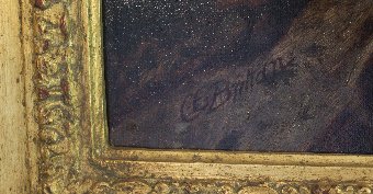 Antique Antique, Victorian, Oil, Painting. Irish Setter. Gun Dog. 