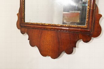 Antique 18th Century George 2nd Walnut Mirror. Dated 1741
