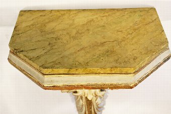 Antique Georgian Carved and Gilt Console Table. Faux marble top