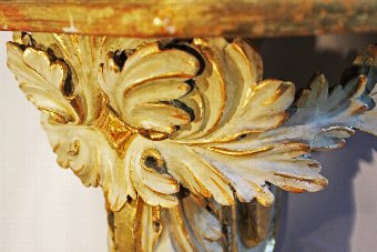 Antique Georgian Carved and Gilt Console Table. Faux marble top