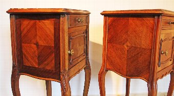 Antique Two, French, Marble top, Bedside, Cabinets, Pot, Cupboards