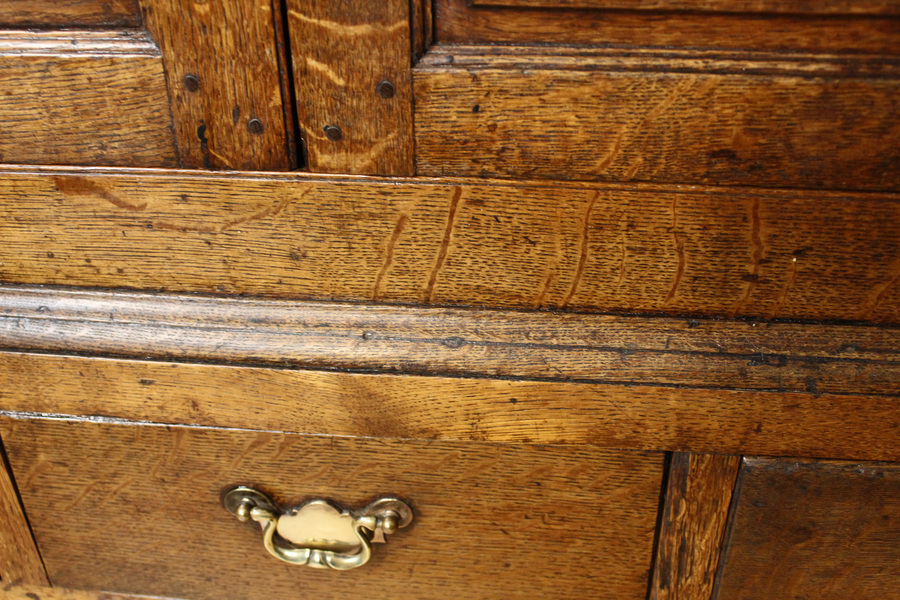 Antique 18th Century Welsh Oak Low Press Cupboard