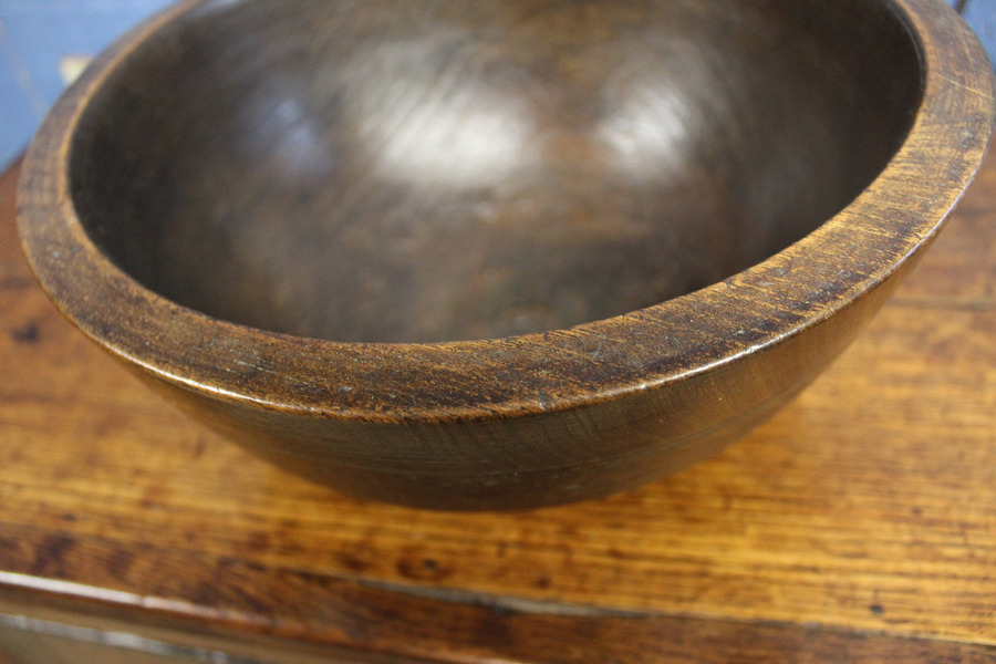 Antique Antique Turned Wooden Bowl. 19th Century