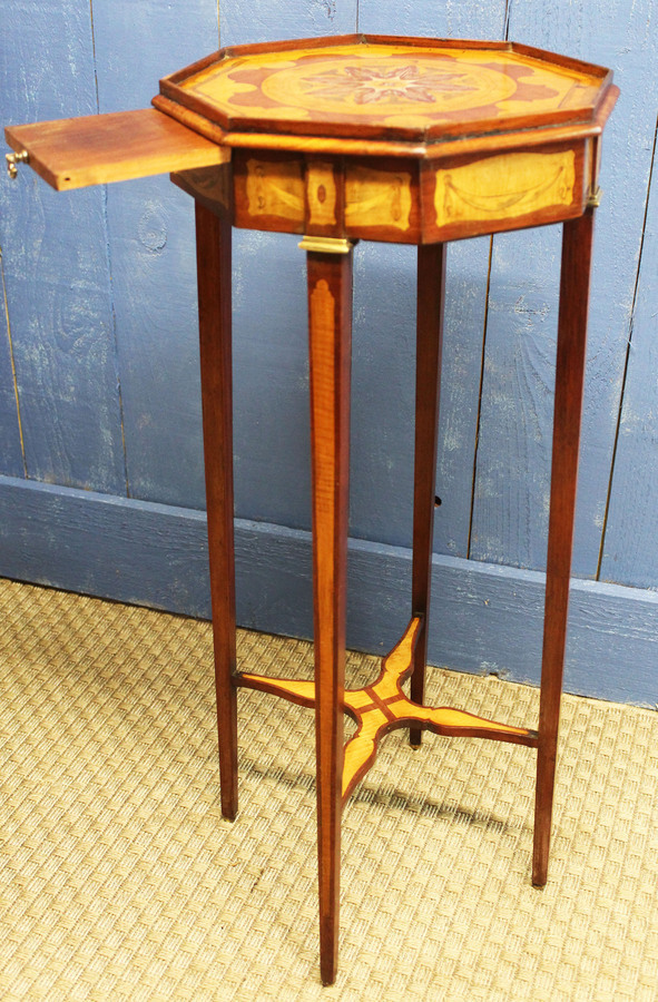 Antique 19th Century Mahogany & Satinwood Neoclassical Urn Stand C.1890
