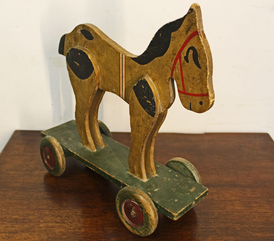 Antique Antique Painted Wooden Toy Horse