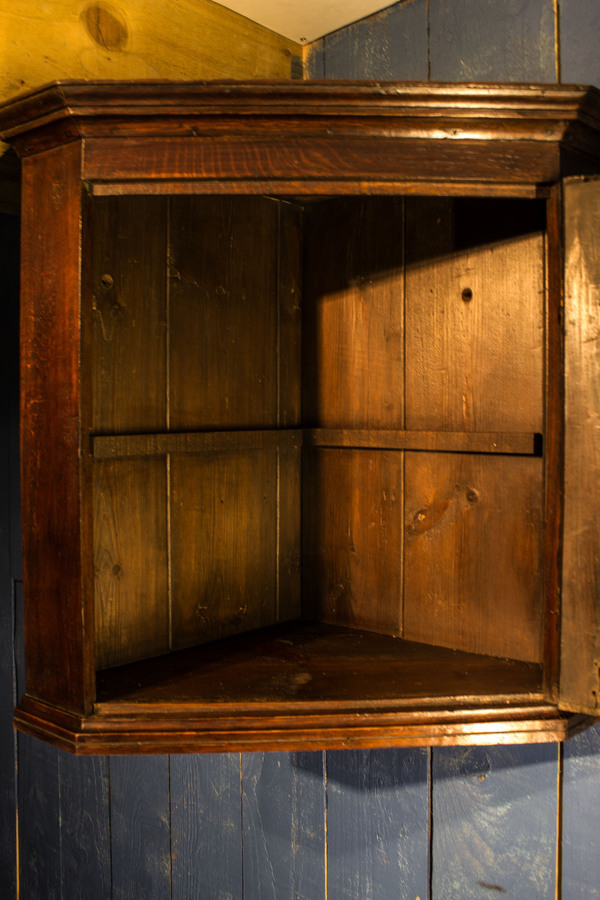 Antique Small Georgian Oak Corner Cupboard