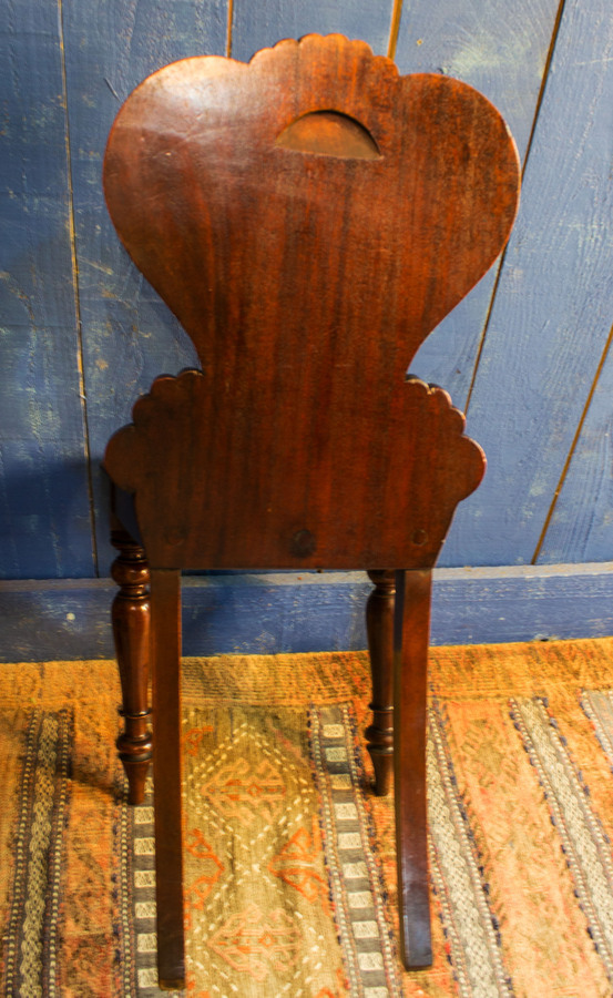 Antique Pair of 19th Century Regency Style Hall Chairs