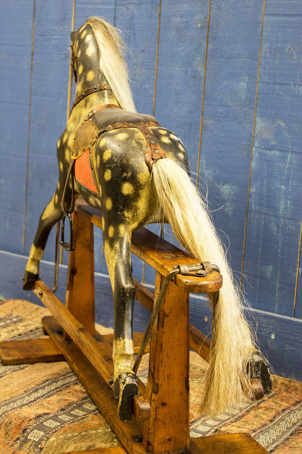 Antique Vintage Rocking Horse. Baby Carriage Rambler