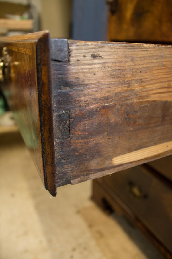 Antique Early 18th Century Georgian Walnut Bureau Bookcase