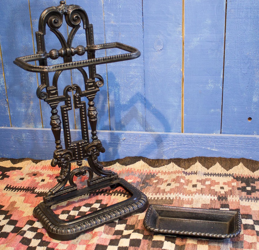 Antique Victorian Cast Iron Umbrella & Stick Stand