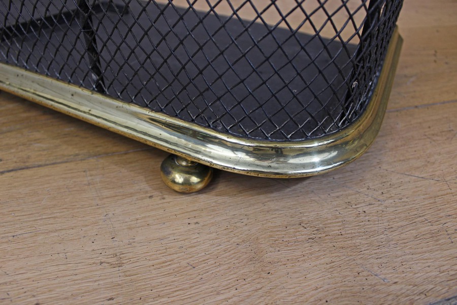 Antique 19th Century Regency Period Brass and Wire Fender