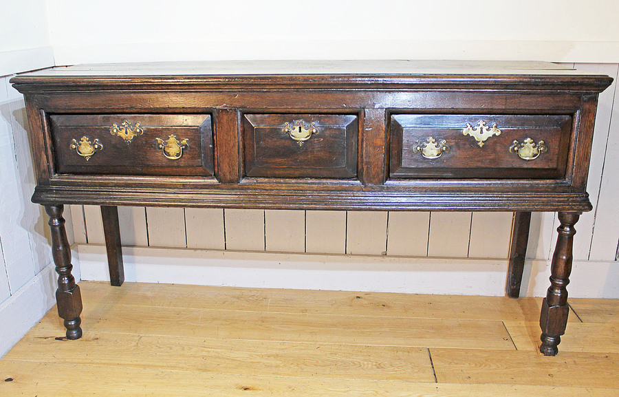 Antique Early 18th Century Oak Dresser Base Sideboard