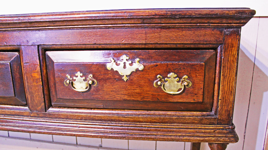 Antique Early 18th Century Oak Dresser Base Sideboard