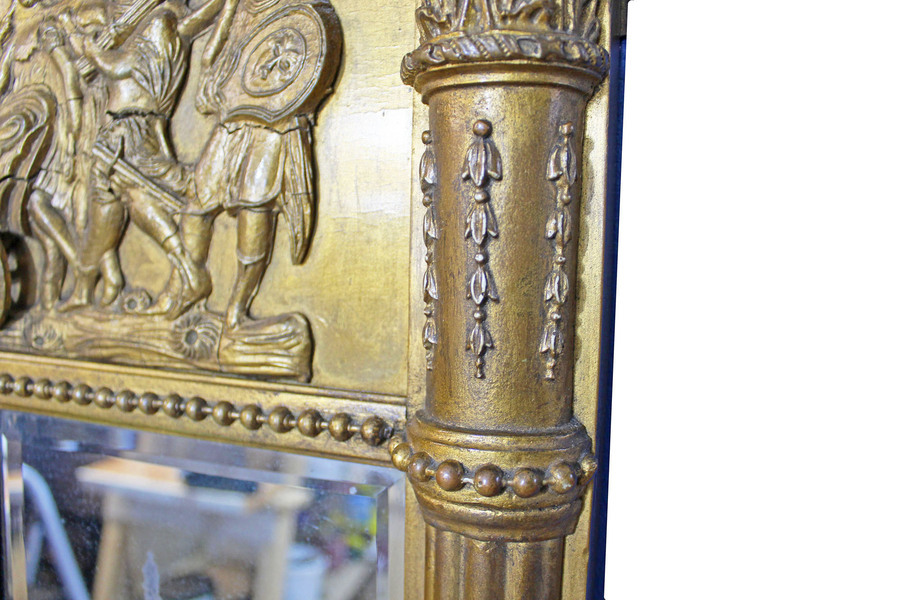 Antique 19th Century Neoclassical Gilt Overmantle Mirror