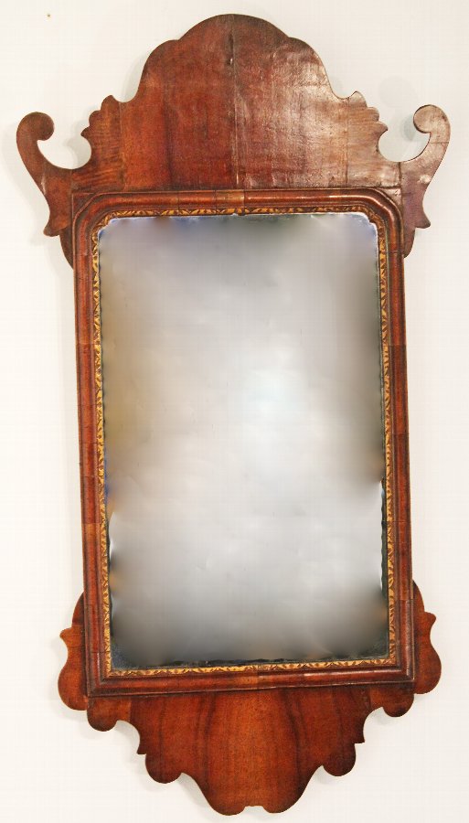 18th Century George 2nd Walnut Mirror. Dated 1741