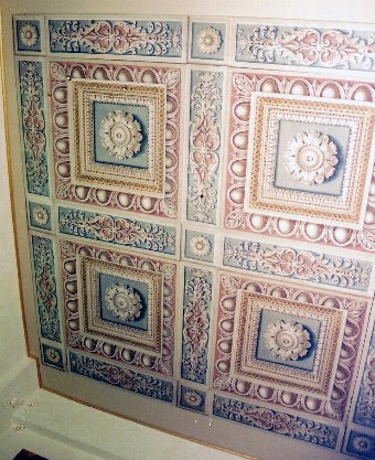 wooden ceiling decorated with tempera