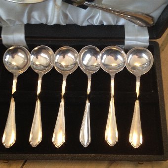 Antique case of spoons
