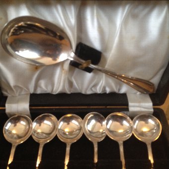 Antique case of spoons