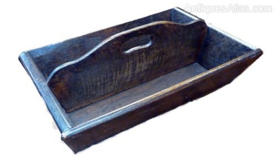 Victorian Carved Oak Cutlery Tray