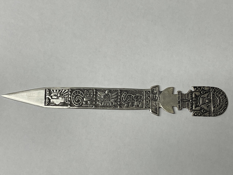 Antique Peruvian Sterling Silver Letter Opener 