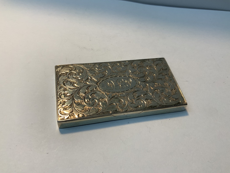 Antique Solid silver card and stamp case