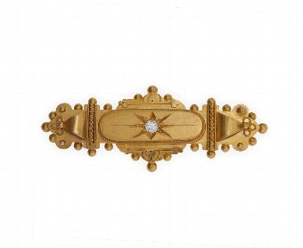 Antique Victorian 18ct Gold Diamond Brooch