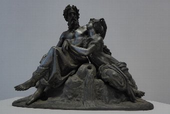 Antique 19th century Neptune & Amphitrite Spelter Figure