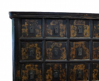 Antique Antique Chinese Lacquered and Gilded Spice Cabinet circa 1900