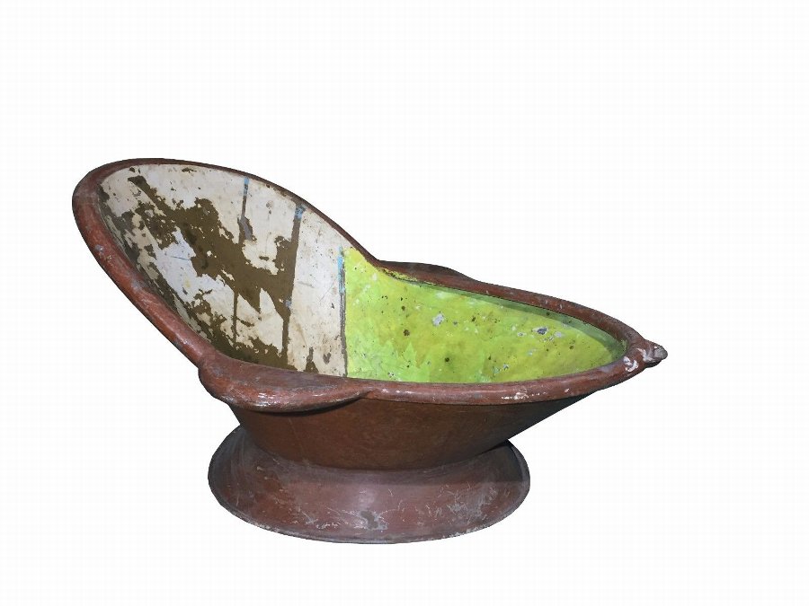 Antique Cowboy brothel tin bathtub original condition - circa 1860