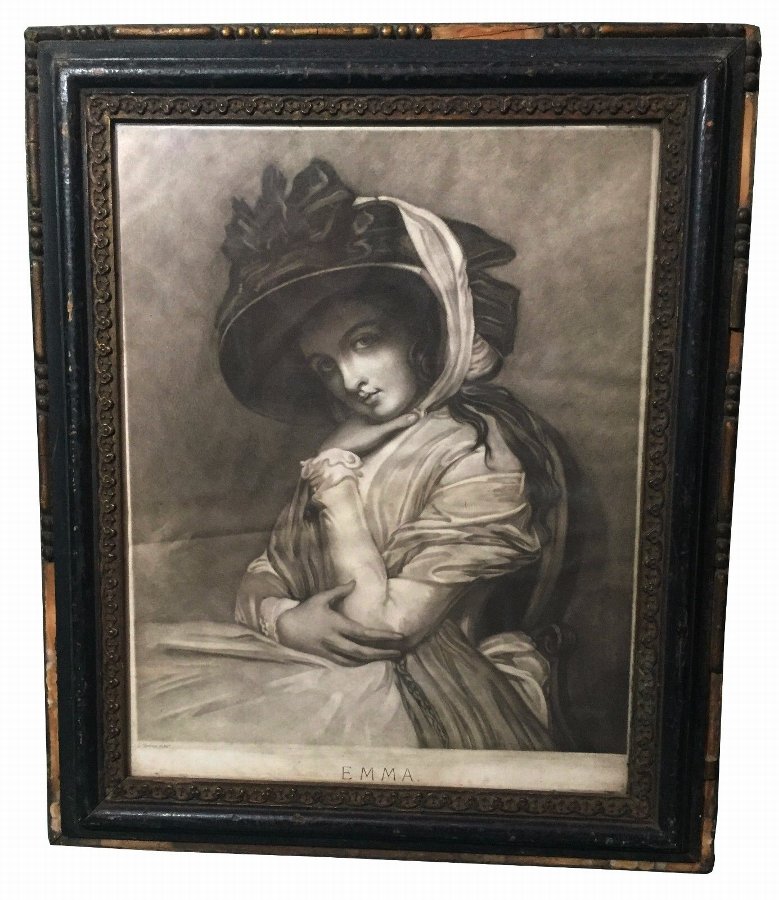 Antique Emma Hamilton after George Romney 1782 - Print