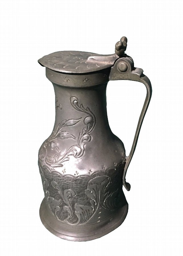 Antique Antique 19th century French pewter flagon
