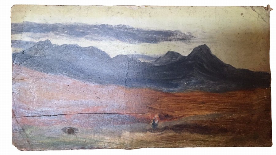 Watercolour drawing attributed to David Young Cameron /  landscape Scotland
