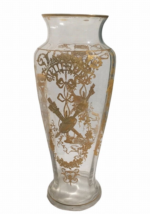 Antique clear and gold vase circa 1910