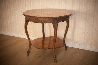 Antique An Intarsiated Small Table, Circa 1900